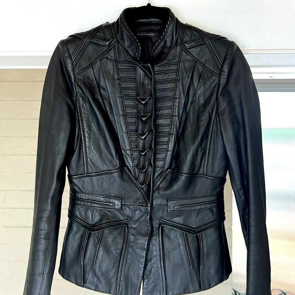 ELIE TAHARI Leather Jacket